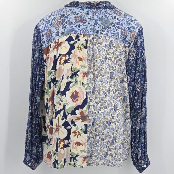 Nurture Westbound Patchwork Floral Button Up Down Shirt Womens Plus Size 1X Boho - Picture 3 of 8